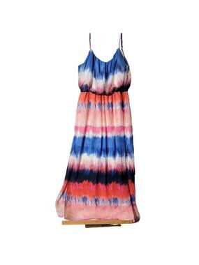 Bisou Bisou Michele Bohbot Womens Maxi Dress Size 16 Bohemian Vacation Time